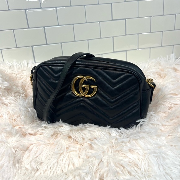 Gucci Handbags - Gucci Marmont Small Matelasse Leather Crossbody Camera Bag